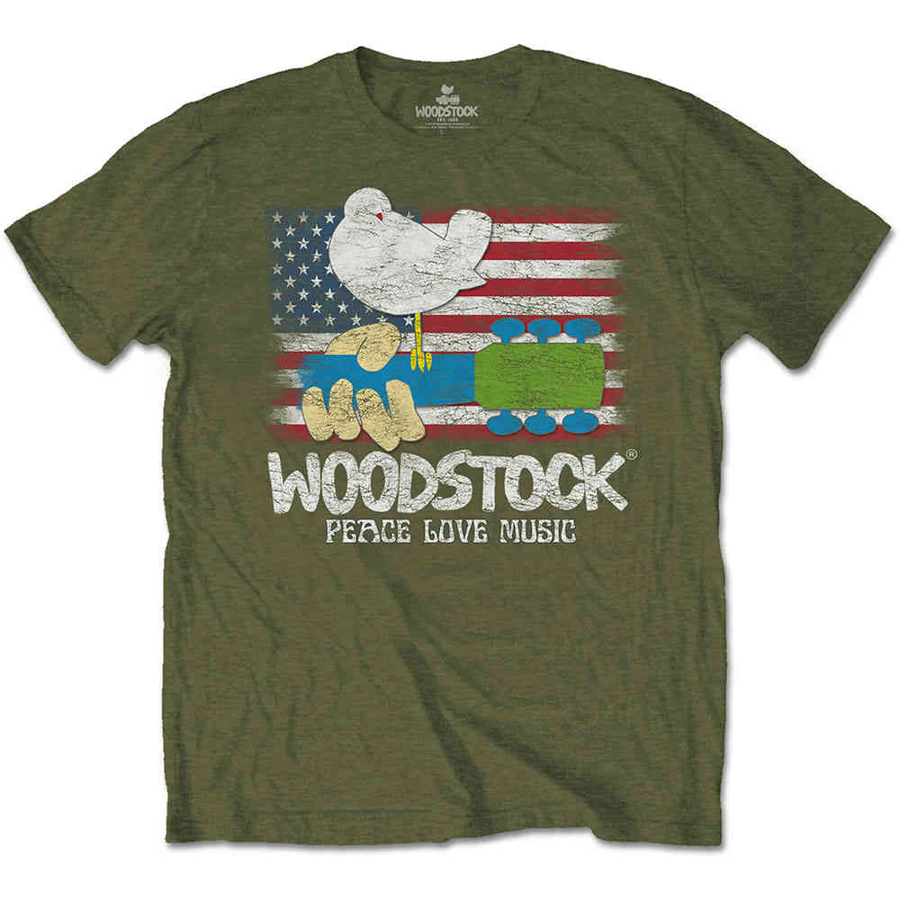 Woodstock - Flag Tshirt Homme - Vert